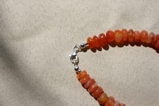 Schönes Armband mit Karneol und 925 Silber, Scheiben, 18,5 cm - 22 cm, Edelstein