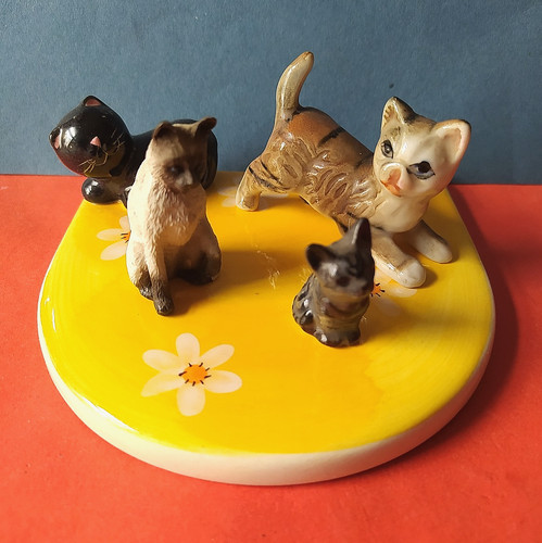 Porzellan minifiguren katzen - 4,