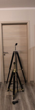 Stehlampe Holz Dreibein Schwarz Stehleuchte  Nachttischleuchte LED geeignet