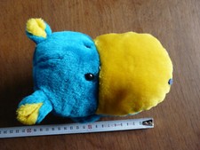 Handpuppe Nilpferd blau ohne Etikett Bauchrednerpuppe Handtier Spielerfigur Kind