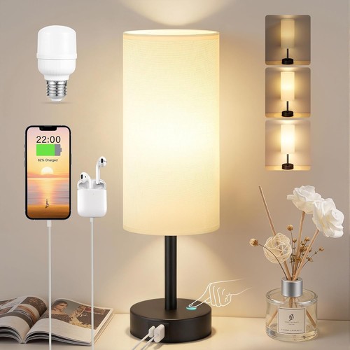Nachttischlampe leinen 3cm - nachttischlampe,