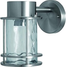 LEDVANCE Glas Wandleuchte Endura Classic E27 Stahl rostfrei IP44 silber Außenl.