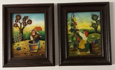 Zwei Hinterglasbilder