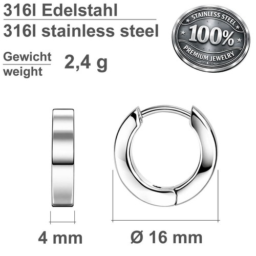 Edelstahl klappcreolen - edelstahl,