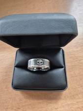 Harley-Davidson, Ring Skull with Lines Schwarz Edelstahl