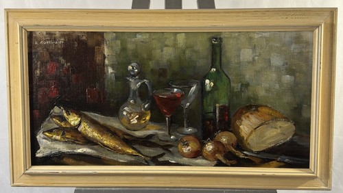 Antik öl auf tafel - antik,