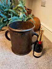 Großer Decalitre antiker viktorianischer Kupfergriff Champagner Bad Eiskübel 