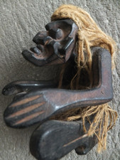 Tiki Wooden Skulptur Hawaianische Holzskulptur handgeschnitzt 70er 80er Jahre