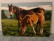 Ölbild Pferde mit Fohlen auf