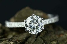 Massiver 14k Weißgold 2,20Ct