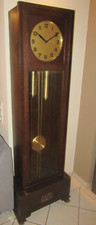 Schöne antike Pendel Standuhr im Uhrenschrank mit 2 Gewichten von Gustav Becker