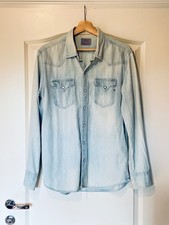 Replay Jeans Hemd Jacke Herren Freizeit langarm Knöpfe Gr.L / M