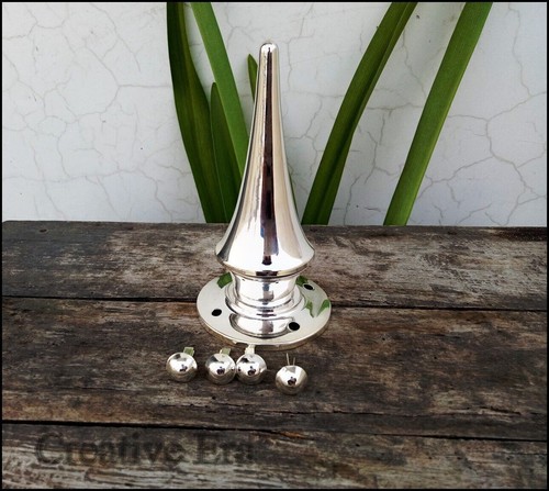 Messing langer silberner spike - silberner,