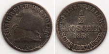Hannover 1/2 Groschen 1858 Billon Sachsenross