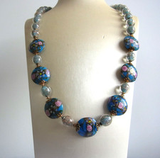 Üppiges Vintage Collier Glasperlen Murano 60er Jahre