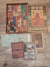 Antik Steinbaukasten von Richter & Cie  Großes Kaliber Nr. 61/2 A + Beilagen