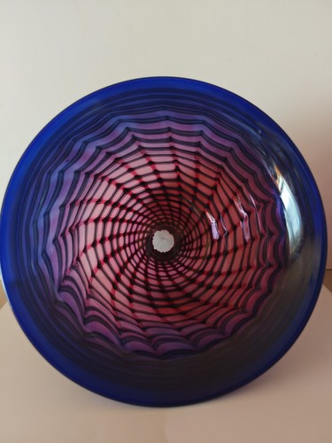 Glas faden schale - , blau