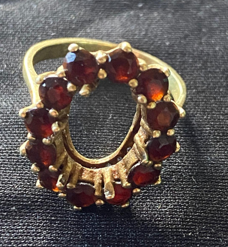 Vintage granat ring gold 585 - ring, /