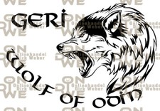 Aufkleber "Geri" Autoaufkleber, Wikinger, Viking, Odin, Wolf (1297)