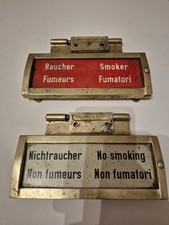 2 alte Bahn Hinweisschilder,Raucher Smoker Fumeurs Fumato
