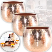 3 GROSSE METALL WINDLICHTER