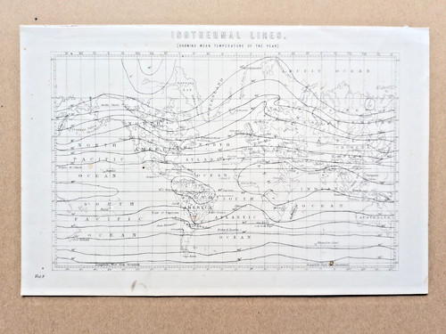 Weltkarte mit isothermen