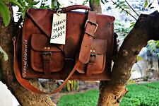 Schultasche Leder Tasche Aktentasche Lehrertasche vintage spitze Umhänge Tasche