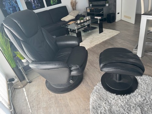 Sessel mit hocker schwarz - –,