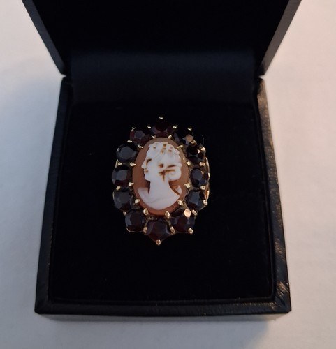 333er gold granat gemme ring - gold,