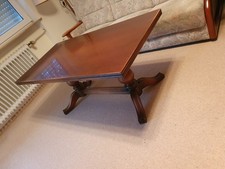 COUCHTISCH HOLZ GLAS 110*60 cm WOHNZIMMERTISCH  GLASPLATTE BRAUN