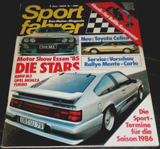 Sportfahrer 01/86 Mantzel-Monza Turbo, Motor-Show Essen,Toyota Celica 2,0 GT 16V