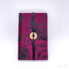 Vintage Notizbuch mit floralem Design, Blanko | Lila & Schwarz 9,5x15cm