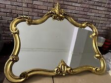 Schminktisch Wand Spiegel  Fertig Blatt Gold Italy Italien Hergestellt Barock