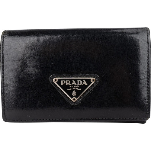 Prada black leather triangle - black,