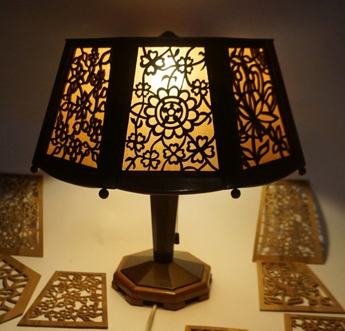 Vintage tischlampe laubsäge - vintage,