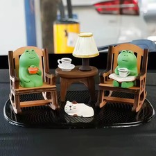 Frosch Miniaturfiguren Schaukelstuhl Tierdeko für Heimgestaltung