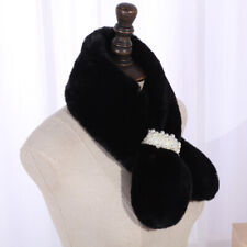 Damen Kunstpelz Perlen Kragen