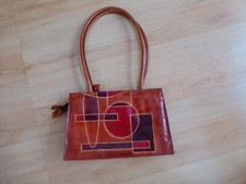 ausgefallene Handtasche, Leder, mehrfarbig