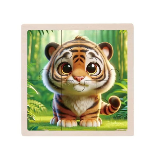 Montessori holzpuzzle tiger - holzpuzzle,