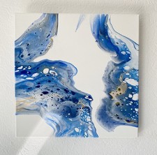 Acryl Pouring auf Leinwand