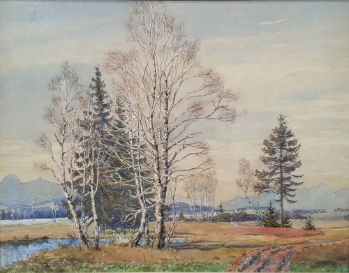 Aquarell gemälde max märtens - aquarell,