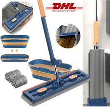 360° Spin Flachmopp mit Auswringfunktion Flach Bodenwischer Boden mit 2 Mop Pads