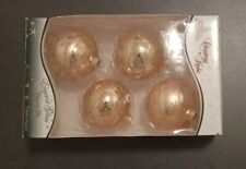 4 Stk. Christbaumschmuck Weihnachtskugeln by Krebs Lauscha gold rund gemischt