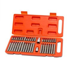 40 tlg CV Bitsatz Bit-Set Innensechskant Vielzahn für Inbus + Torx Schrauben