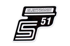 Aufkleber Simson S51 Elektronik weiß für Seitendeckel links oder rechts 