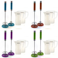 XXL Set Automatik Quirl & Untersetzer,Edelstahl,Rührbesen,Handquirl,Schneebesen