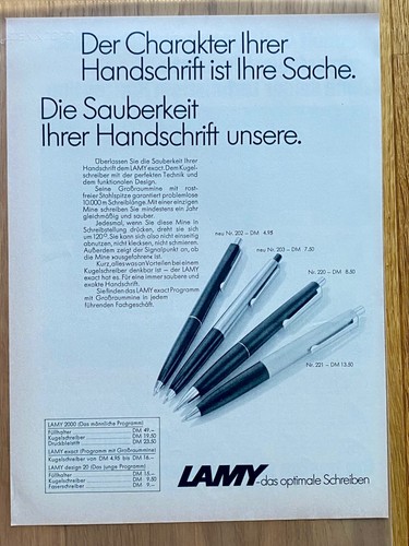 1971 lamy 2000 füllhalter - lamy,