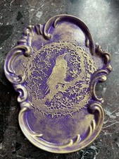 Deko-Set Tablett Kerzen Halloween Gothic Vintage Kürbiss  Raven Rabe Purple Gold