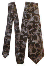 Original VERSACE Designer Krawatte Schlips,Binder Seide Schwarz/Grau mit Muster