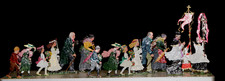 alte Figurengruppe 15 Stück  Ländliche Prozession fein bemalt  Zinn mit OVP